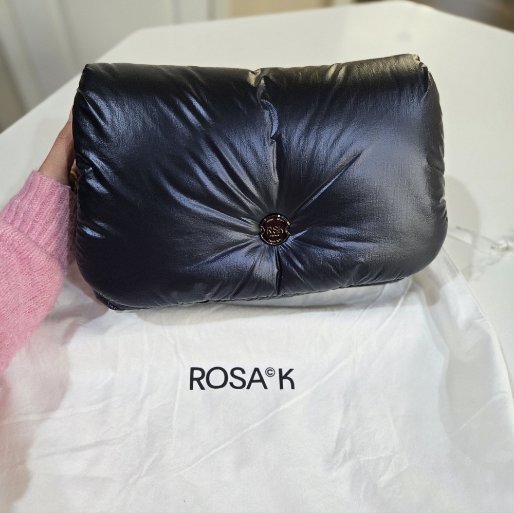Rosa K puff bag - metallic navy